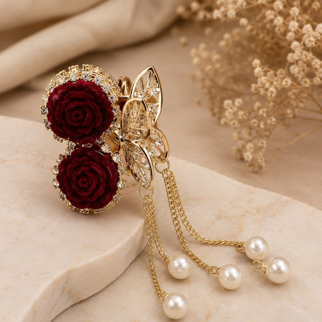 Stylish Hair Clips for Women | Pearl, Chain & Decorative Hair Accessories | Set of 4