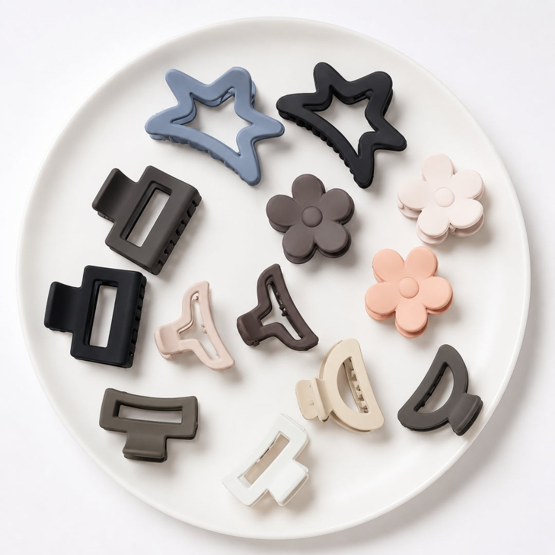 Minimalist Hair Claw Clip Set for Women – Assorted Flower,