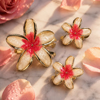 Floral Enamel Hair Clip Set – Elegant Flower Hair Accessories for Women & Girls (one Piece )