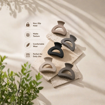 Hair Claw Clips for Women, 7 Pcs Matte Neutral Hair Clips Set ,Random Color (one piece )