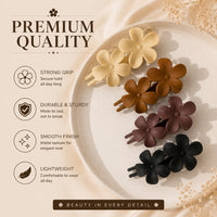 Bloom Barrette Hair Clips – Set of 6 Floral Hair Accessories ,Random Color