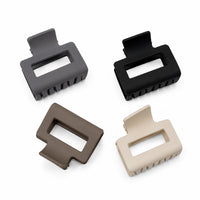 Luxe Frame Hair Claw Clips – Set of 4 Minimalist Rectangle Random Color