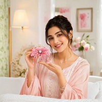 Pink Lace Bow Hair Claw Clip – Elegant Floral Lace Hair Clip Random Color