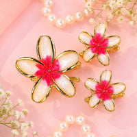 Floral Enamel Hair Clip Set – Elegant Flower Hair Accessories for Women & Girls (one Piece )