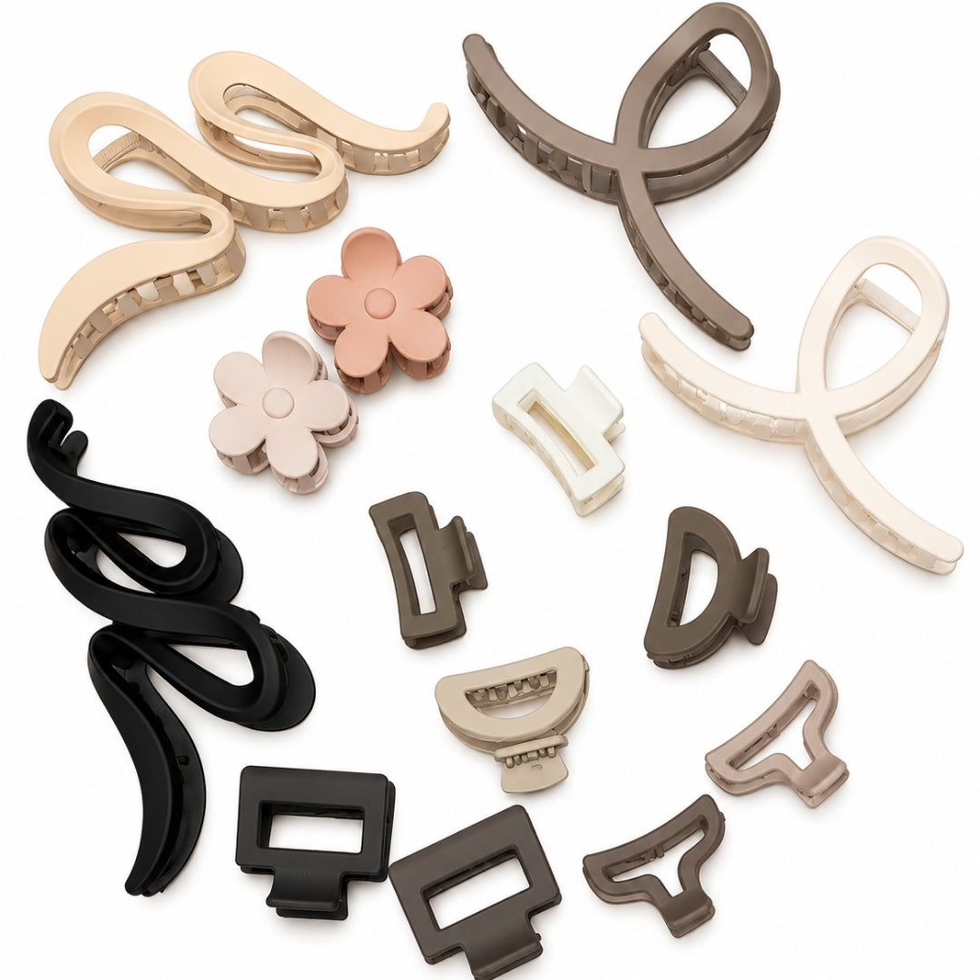 Trendy Hair Claw Clips Set for Women – Assorted S-Shaped ,Random Color (one piece )