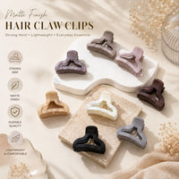SculptEase Hair Claw Clips – Set of 8 Minimalist Matte Random Color