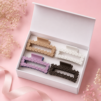 Claw Hair Clips Set for Women – Elegant Flower Hair Accessories Random Color  (one Piece )