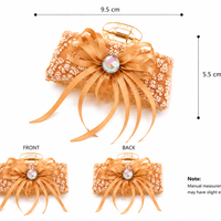 Champagne Lace Bow Hair Claw Clip – Elegant Ribbon Hair Accessory Random Color