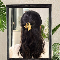 Yellow Flower Hair Clips – Elegant Gold Floral Hair Accessories Random Color(one piece )