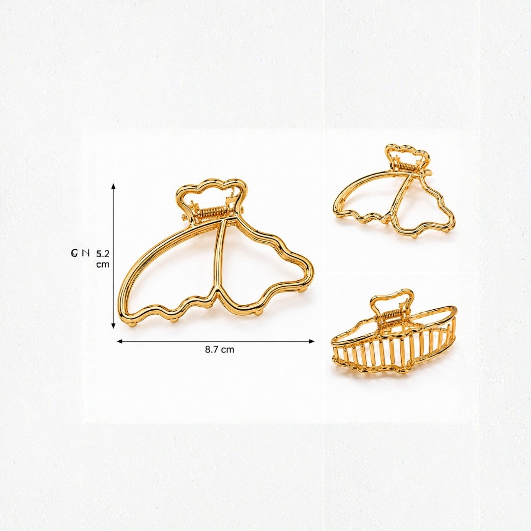 Gold Bow Hair Claw Clip Set – Elegant Metal Bow Hair Clips Random Color