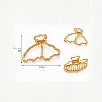Gold Bow Hair Claw Clip Set – Elegant Metal Bow Hair Clips Random Color