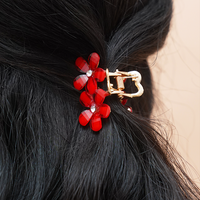 Red Floral Crystal Hair Claw Clip for Women (Copy)