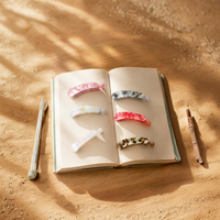Iridescent Snap Hair Clips Set – Colorful Glossy Barrettes Random Color  (one Piece )
