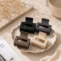 Luxe Frame Hair Claw Clips – Set of 4 Minimalist Rectangle Random Color