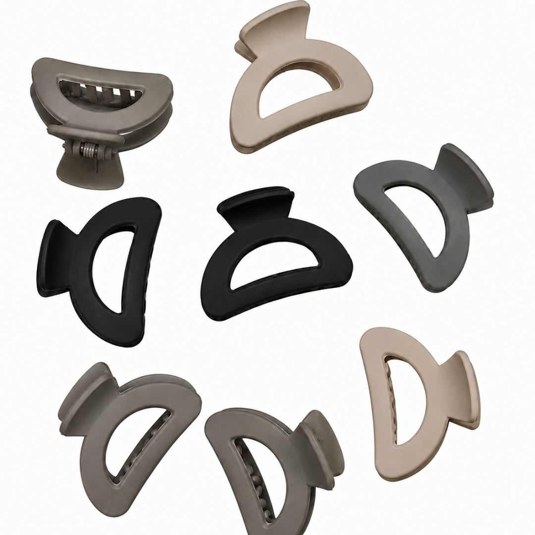 Hair Claw Clips for Women, 7 Pcs Matte Neutral Hair Clips Set ,Random Color (one piece )