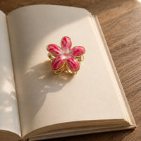 Floral Hair Claw Clips for Women – Colorful Enamel Flower Hair Clips,Random Color