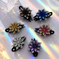 Rhinestone Flower Hair Clips Set – Sparkly Statement Hair Accessories Random Color (one piece )