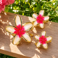 Floral Enamel Hair Clip Set – Elegant Flower Hair Accessories for Women & Girls (one Piece )