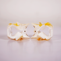 Plumeria Flower Hair Claw Clip for Women | Tropical Floral Hair Accessory (Yellow & White)