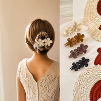 Bloom Barrette Hair Clips – Set of 6 Floral Hair Accessories ,Random Color