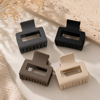 Luxe Frame Hair Claw Clips – Set of 4 Minimalist Rectangle Random Color
