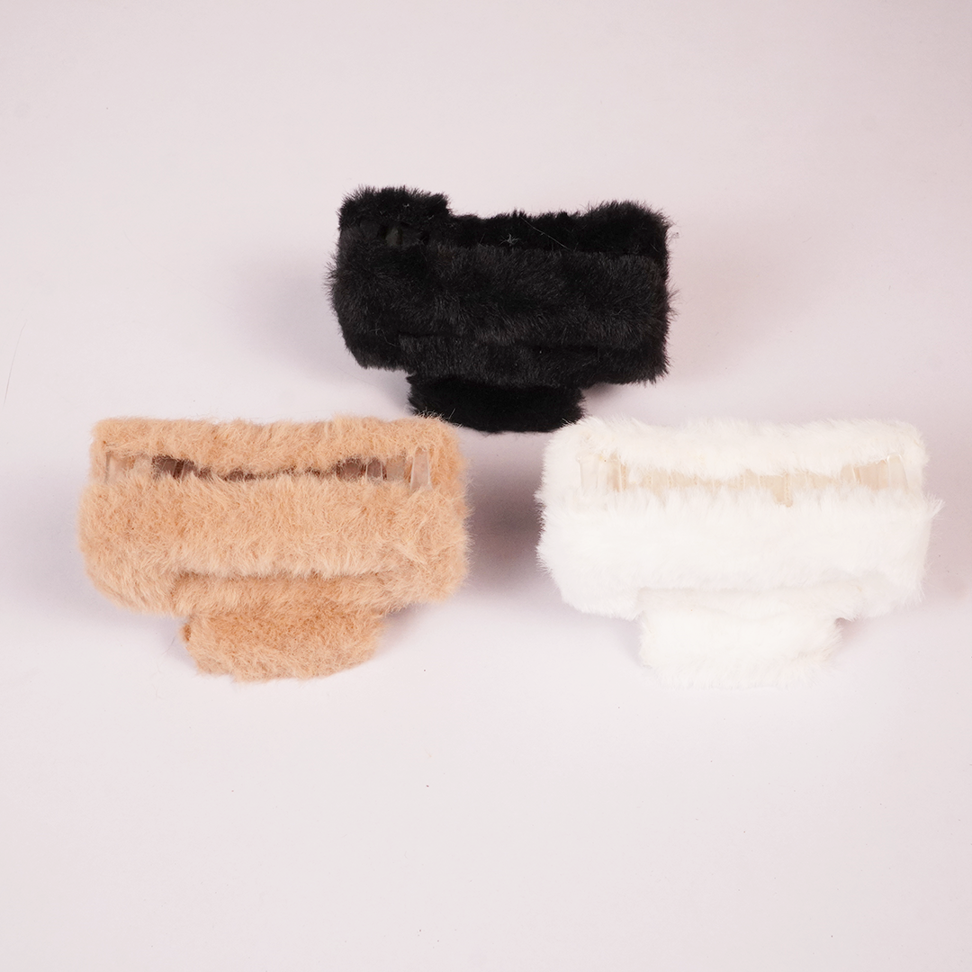 Soft Faux Fur Hair Claw Clip for Women