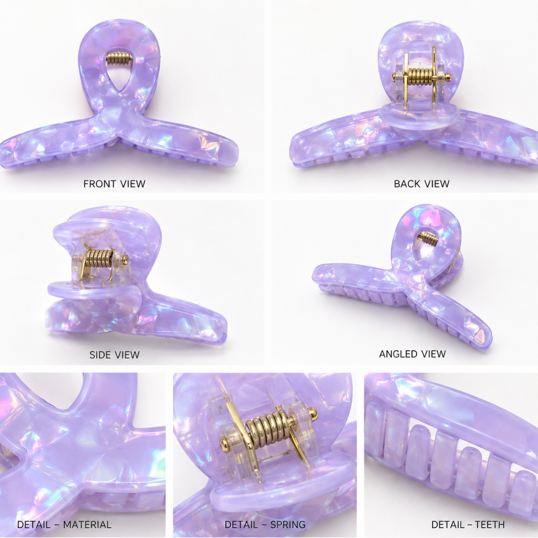 Iridescent Butterfly Claw Hair Clips – Colorful Everyday Hair Random Color  (one Piece )