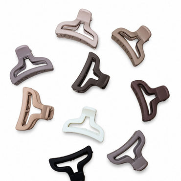 SculptEase Hair Claw Clips – Set of 8 Minimalist Matte Random Color