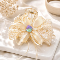 White Lace Bow Hair Claw Clip – Elegant Floral Lace Hair Accessory Random Color