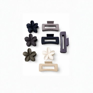 Matte Floral & Minimalist Hair Claw Clips – Strong Grip Decorative Hair Random Color (one piece )