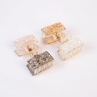 Crystal Luxe Hair Claw Clip in square shape
