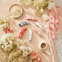 Iridescent Snap Hair Clips Set – Colorful Glossy Barrettes Random Color  (one Piece )