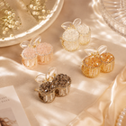 Apple shape  Crystal Luxe Mini Hair Claw Clip