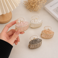 Crystal Oval Hair Claw Clip for Women | Rhinestone Hair Random Color (one Piece )