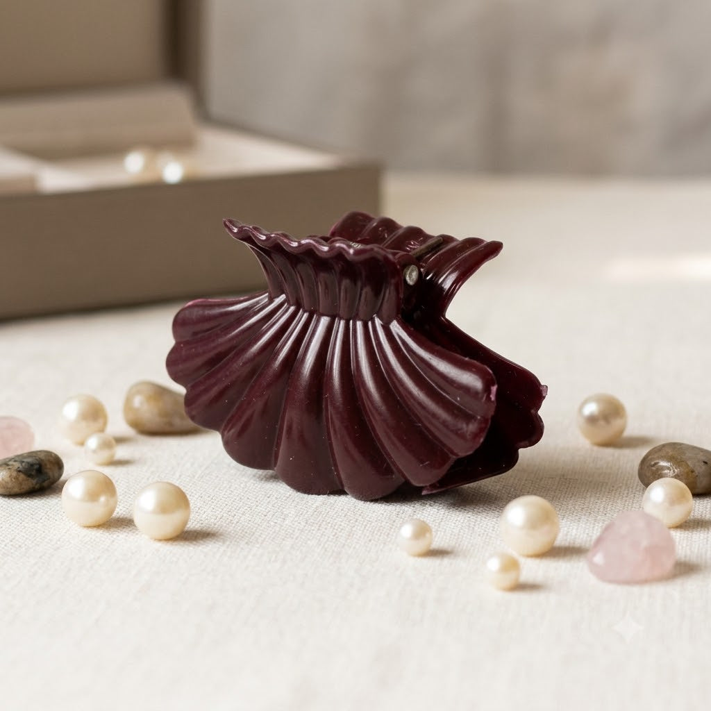Velvet Shell Hair Claw Clip Random Colors