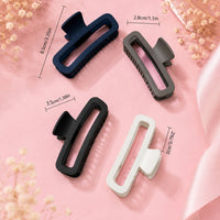 Minimalist Rectangle Hair Clips Set – Matte Finish Large Claw Hair Clips Random Color,(one piece )