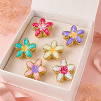 Floral Hair Claw Clips for Women – Colorful Enamel Flower Hair Clips,Random Color