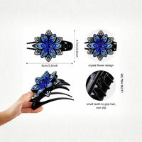 Rhinestone Flower Hair Clips Set – Sparkly Statement Hair Accessories Random Color (one piece )
