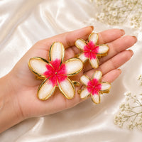 Floral Enamel Hair Clip Set – Elegant Flower Hair Accessories for Women & Girls (one Piece )