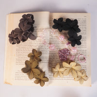 Matte Brown Floral Hair Claw Clip for Women Random Colors