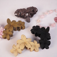 Matte Brown Floral Hair Claw Clip for Women Random Colors