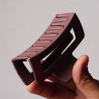 Matte Brown Rectangle Hair Claw Clip for Women  Random Colors