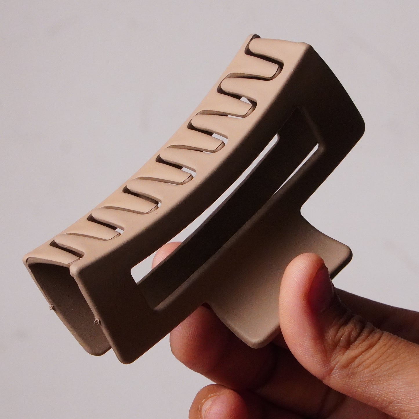 Matte Brown Rectangle Hair Claw Clip for Women  Random Colors