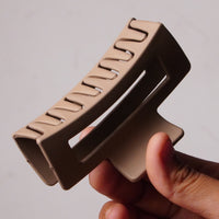 Matte Brown Rectangle Hair Claw Clip for Women  Random Colors