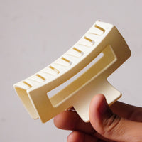 Matte Brown Rectangle Hair Claw Clip for Women  Random Colors