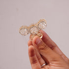 Crystal Triple Bloom Hair Claw Clip – Elegant Sparkle for Everyday Glam