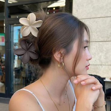 Elegant Plumeria Flower Hair Claw Clip Random Colors