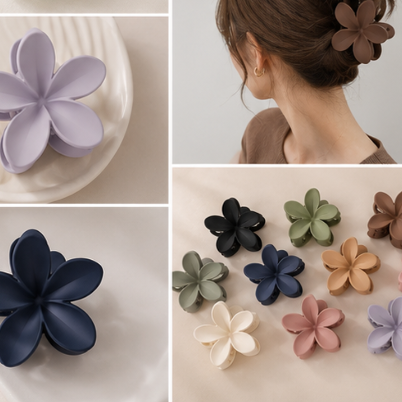 Elegant Plumeria Flower Hair Claw Clip Random Colors (one Piece )