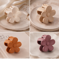 Mini Matte Flower Hair Claw Clip | Strong Hold Hair Accessory Random Color (one Piece )