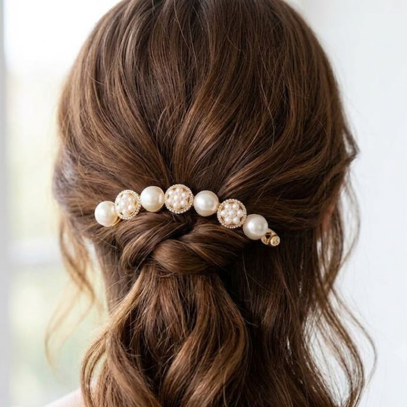 Pearl Bloom Banana Hair Clip
